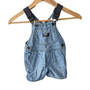 OshKosh B'gosh Blue Denim Kids Short Overalls 12 Months